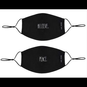 Set of 2 Rae Dunn Believe / Peace Face Masks